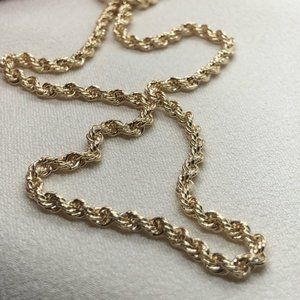 18k Gold Filled Rope Necklace